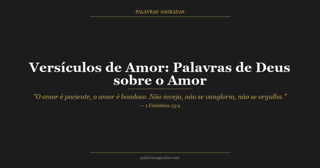 Versículos de Amor: Palavras de Deus sobre o Amor